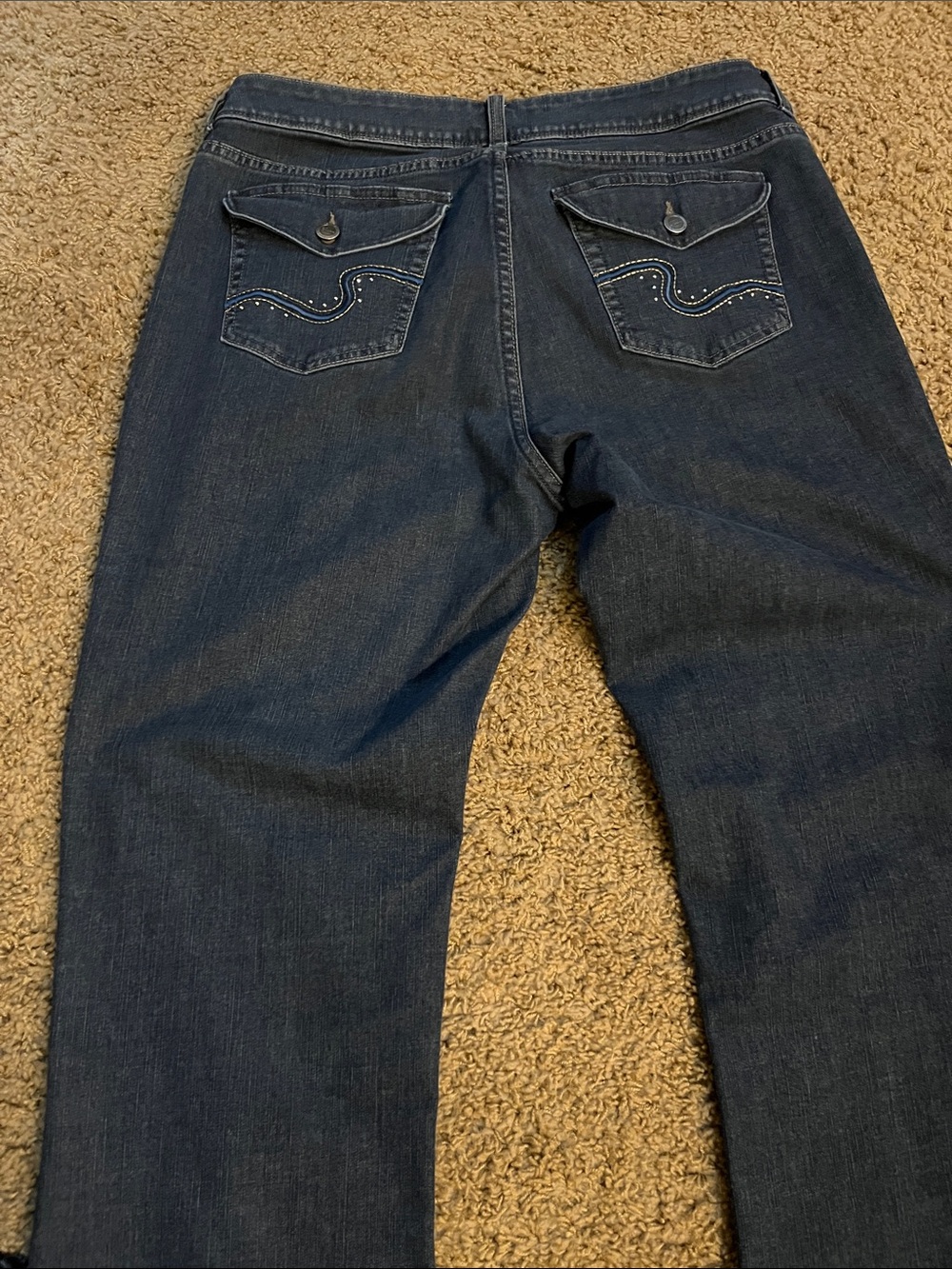 Riders by Lee Womens 16L Bootcut Jeans Dark Wash Embroidered Flap Pocket Tall